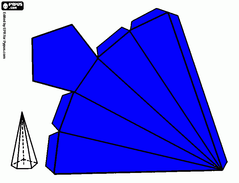 piramide base pentagonal para colorir e imprimir