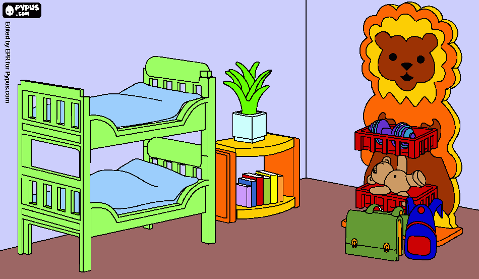 Playmobil quarto de criança para colorir e imprimir