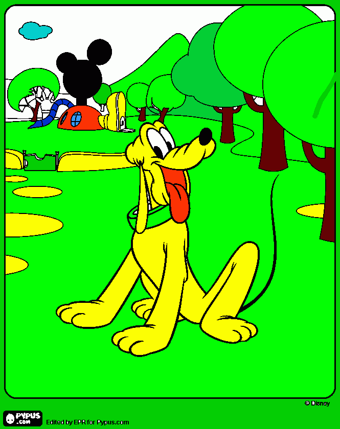 Pluto - A Casa do Mickey Mouse para colorir e imprimir