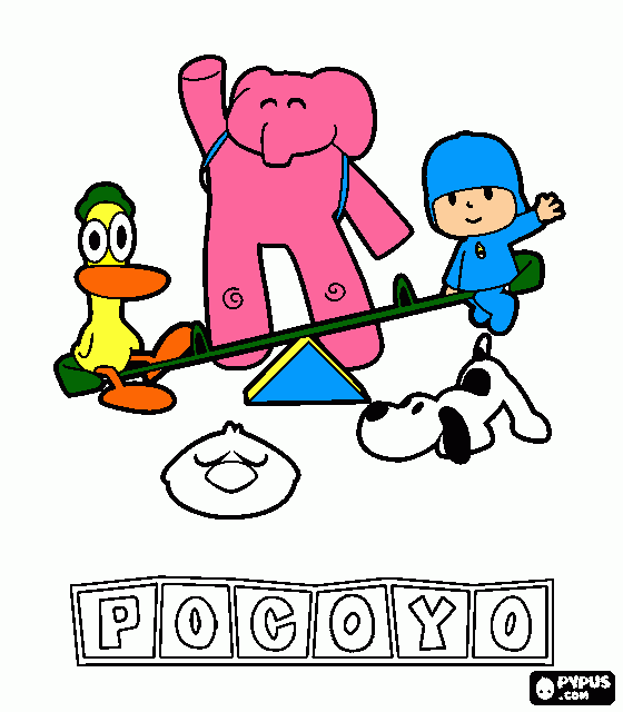 pocoyo para camiseta para colorir e imprimir