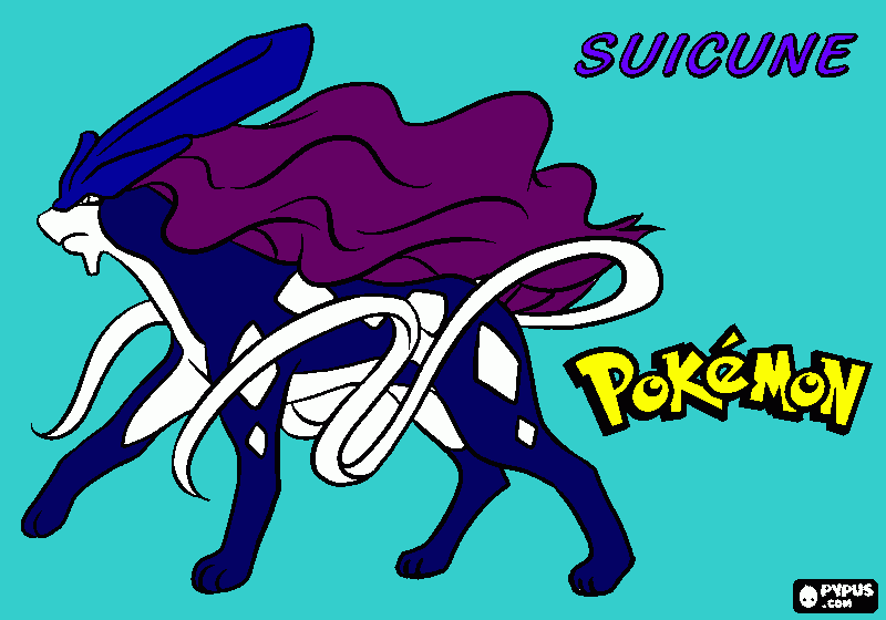 POKEMON SUICUNE para colorir e imprimir