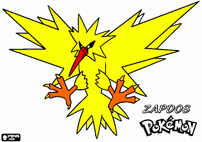 pokemon zapdos para colorir e imprimir