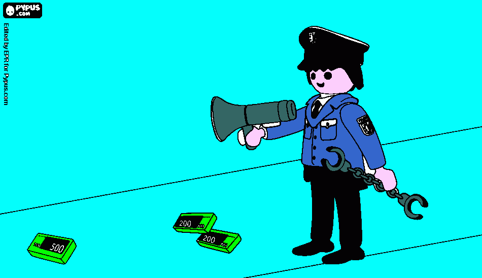Policial playmobil para colorir e imprimir
