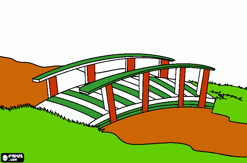 ponte colorida para colorir e imprimir