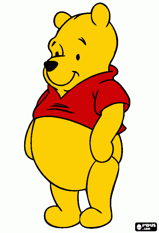 pooh pintado para colorir e imprimir