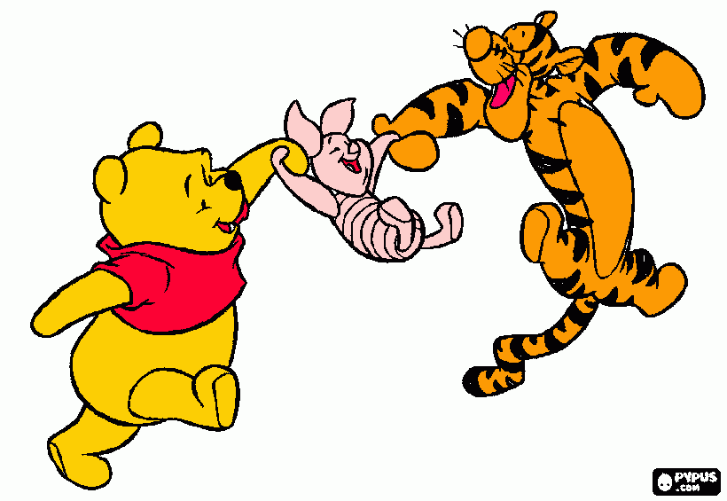 pooh tigrão porquinho para colorir e imprimir