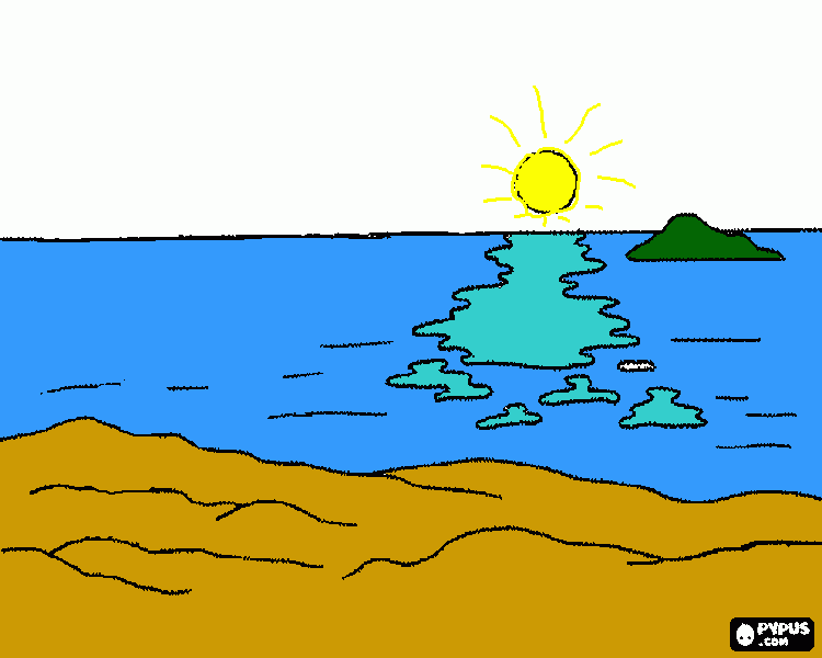 por do sol 2 para colorir e imprimir