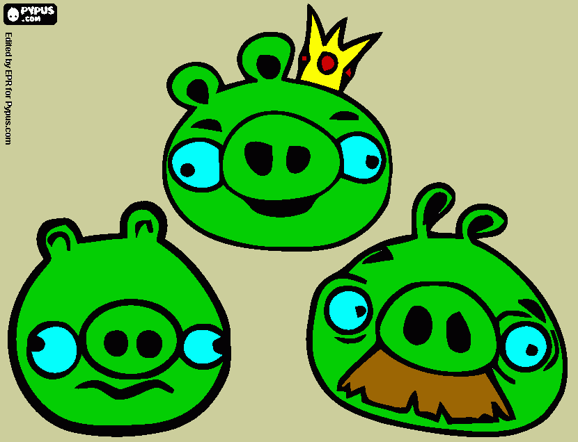 porcos malvados para colorir e imprimir