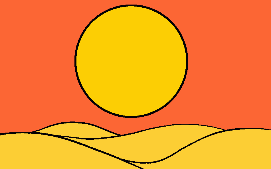 pordo sol entre as dunas de areia do ceará... para colorir e imprimir