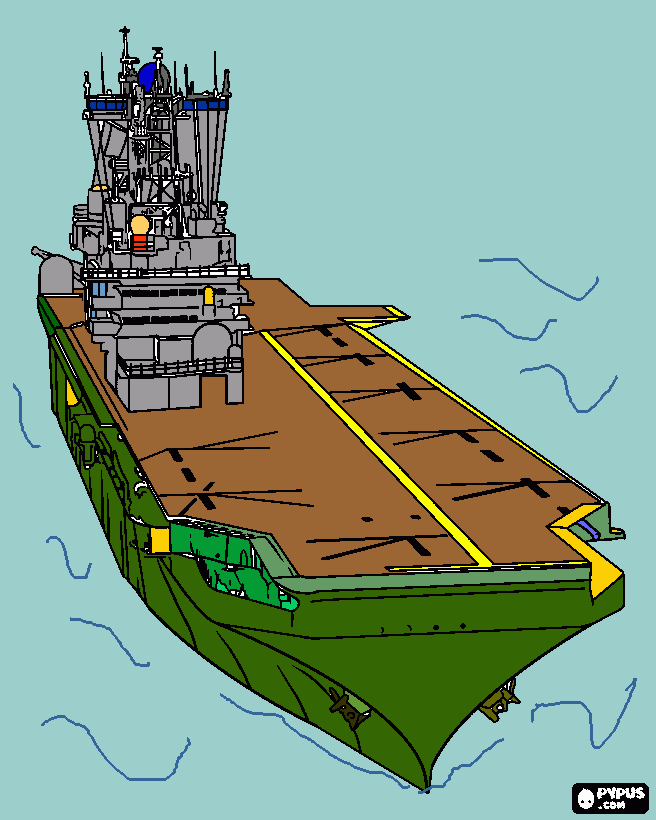 porta aviões de guerra para colorir e imprimir