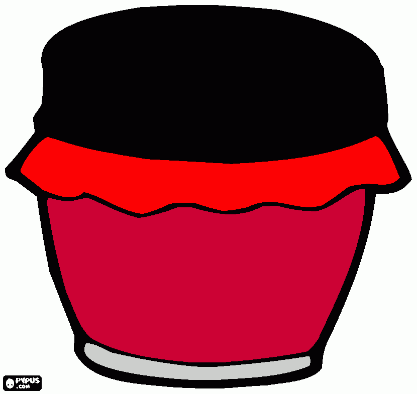 pote de geleia de morango para colorir e imprimir