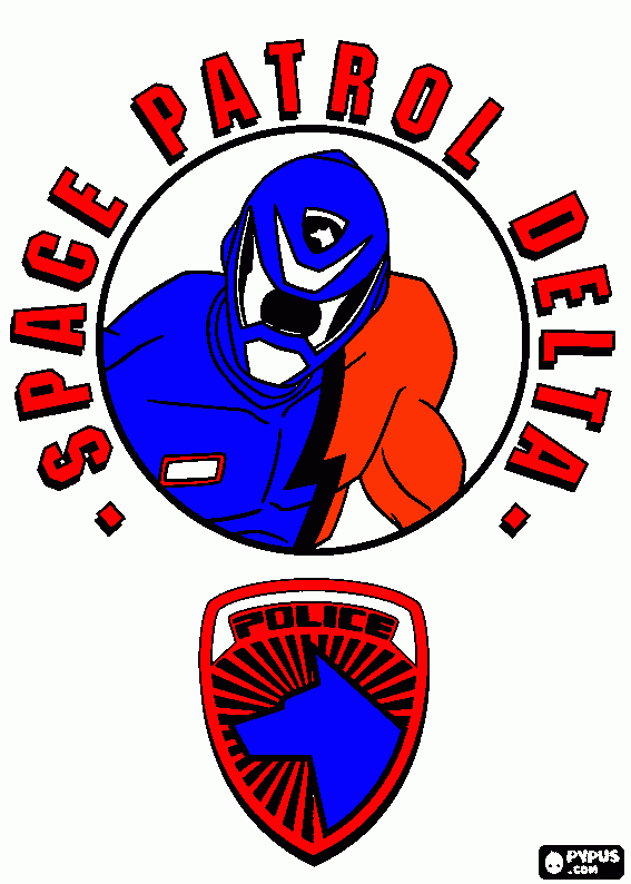 power rangens spd azul e vermelho para colorir e imprimir