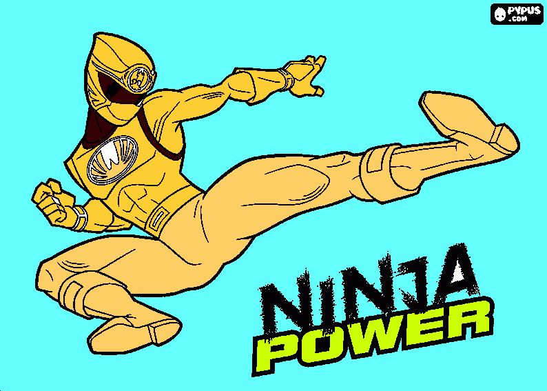 power ranger amarelo dasten para colorir e imprimir