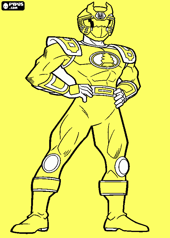 Power Ranger Amarelo para colorir e imprimir