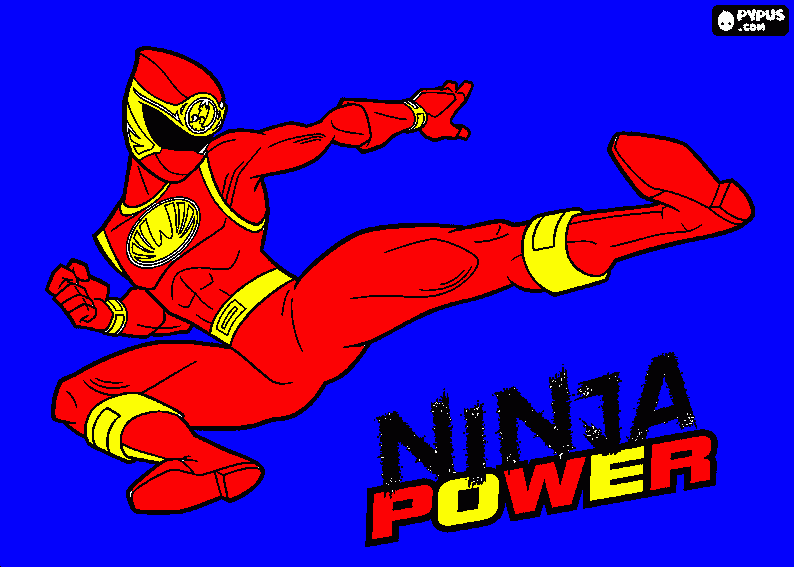 power ranger ninja vermelho para colorir e imprimir