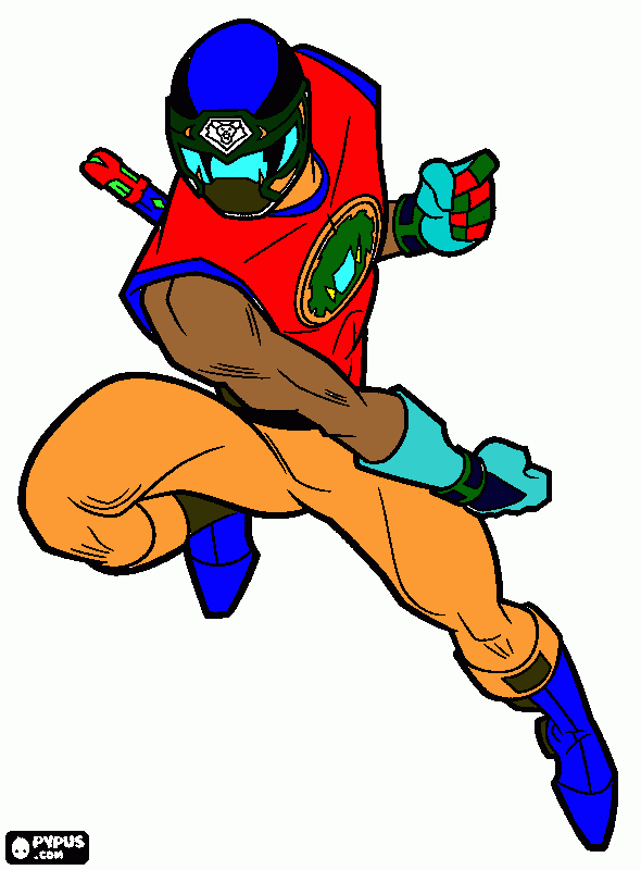 Power Ranger Tempestade ninja para colorir e imprimir