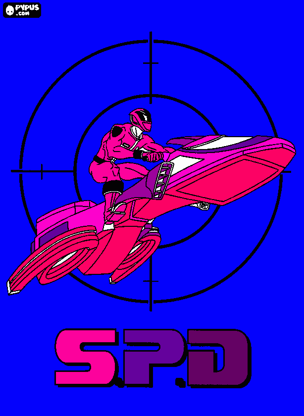 power renger rosa em sua navi para colorir e imprimir
