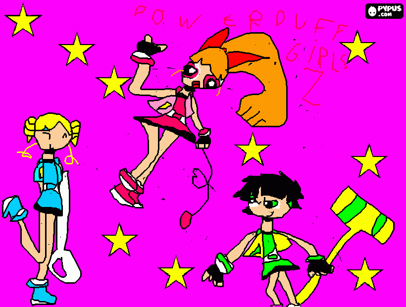 powerpuff girls z para colorir e imprimir