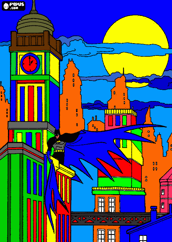 predio pintado para colorir e imprimir