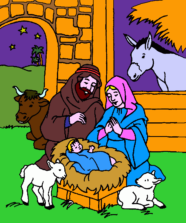 presepio colorido para colorir e imprimir