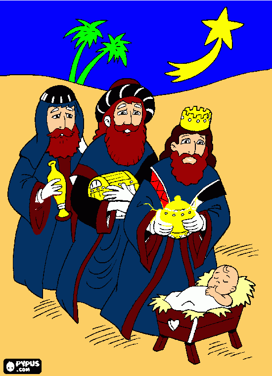 presepios reis magos para colorir e imprimir