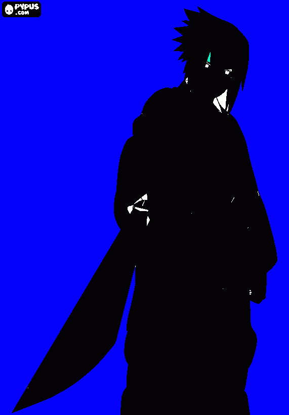 preto sasuke para colorir e imprimir