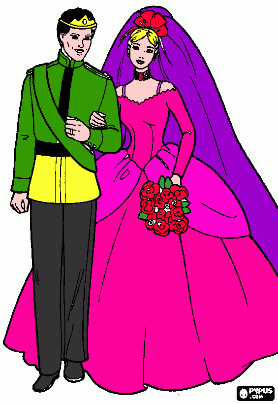 pricipe e  barbie para colorir e imprimir