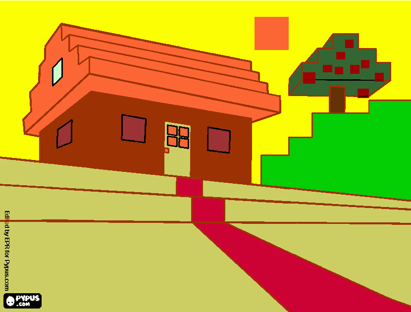 primeia casa para colorir e imprimir