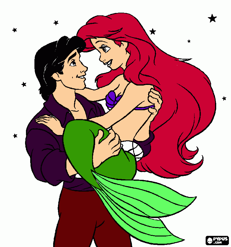 princesa ariel para colorir e imprimir