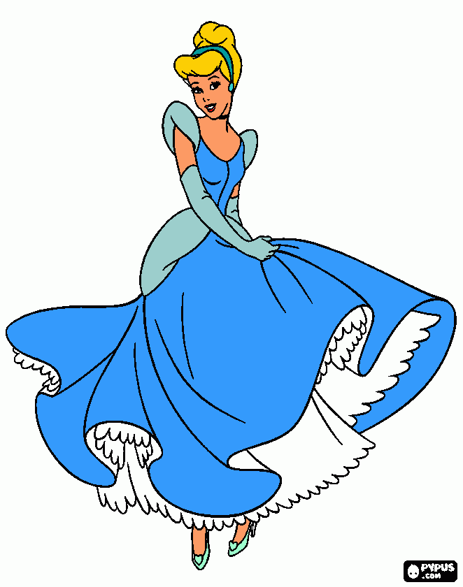 Princesa Cinderela para colorir e imprimir