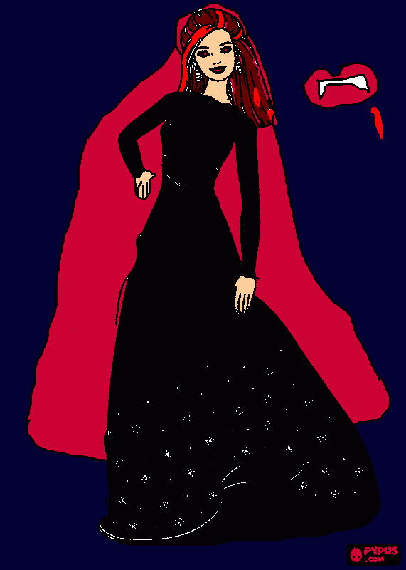 princesa do mal que é uma vampira... para colorir e imprimir