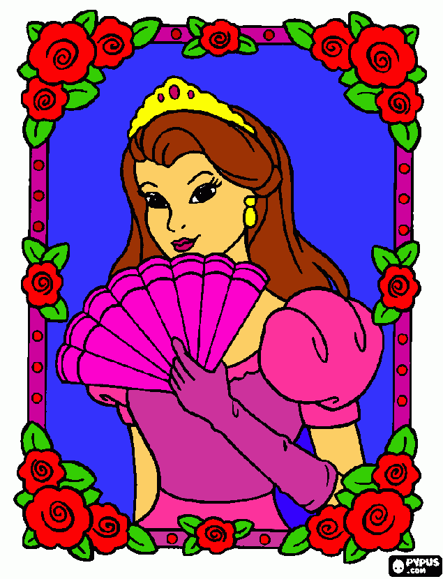 Princesa no Espelho para colorir e imprimir