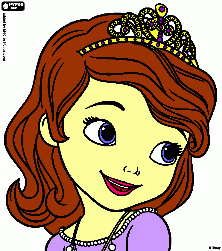 prinsesinha sofia para colorir e imprimir