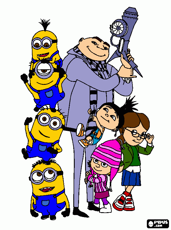 protagonistas de Meu Malvado Fvorito para colorir e imprimir