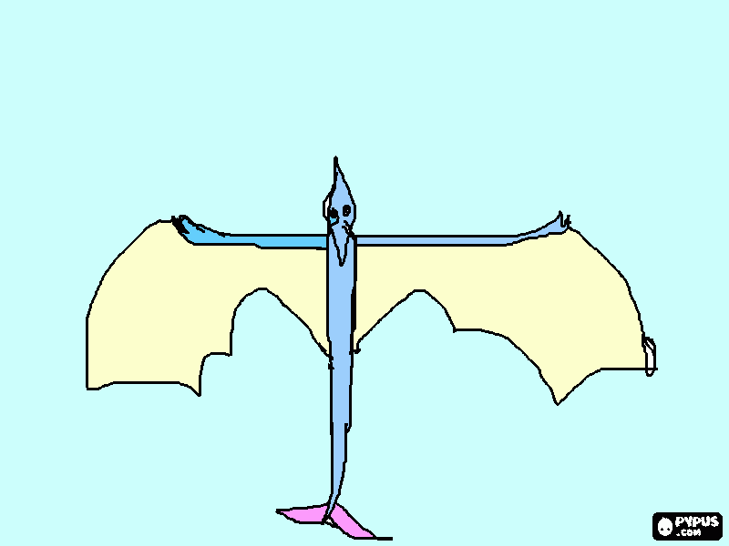 pterodactilo nadador asa de dragao para colorir e imprimir