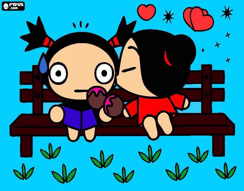 pucca e garu para colorir e imprimir