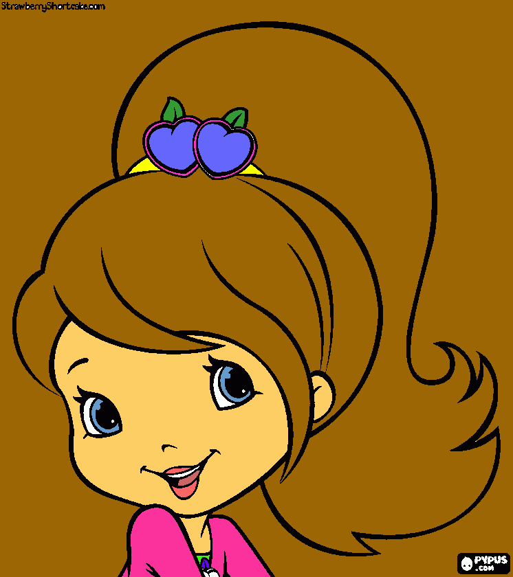 push amiga de moranguinho. para colorir e imprimir