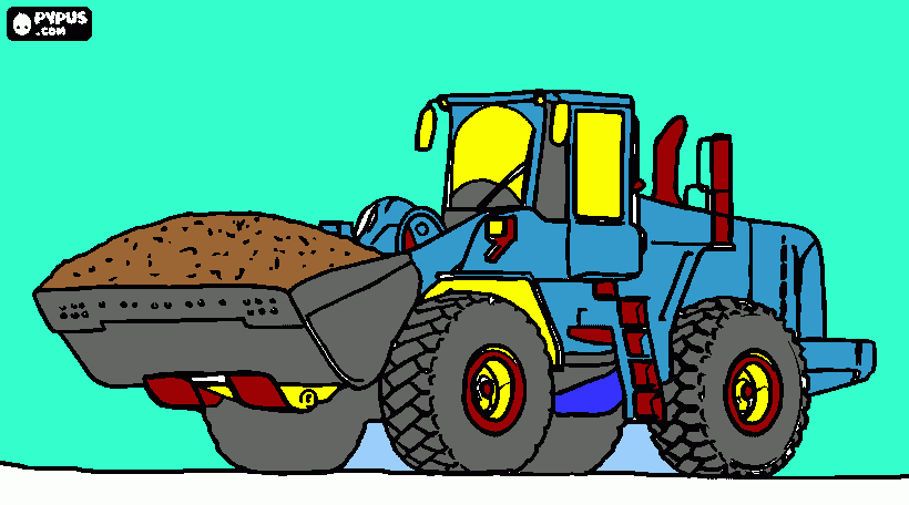 Pá Carregadeira Multicor para colorir e imprimir