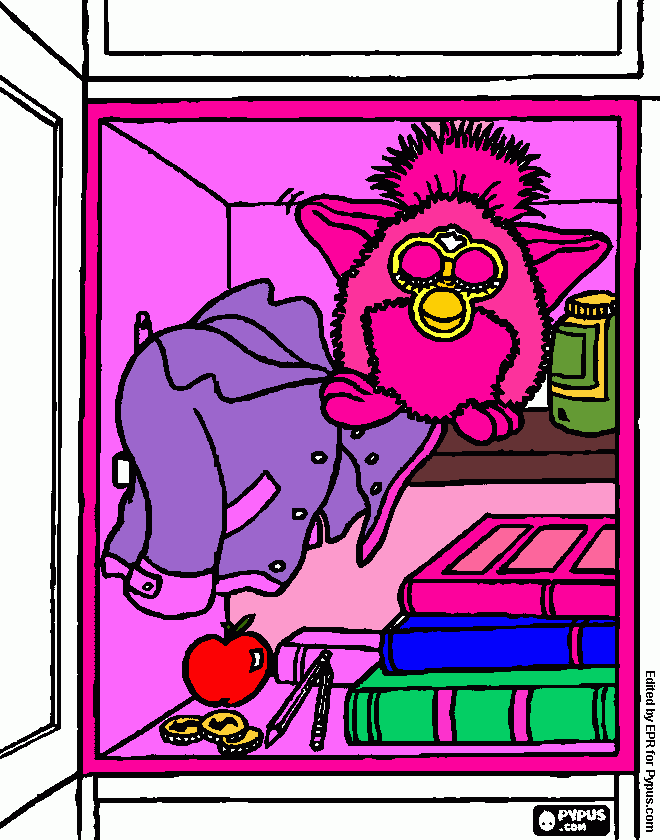 Quarto do Furby para colorir e imprimir