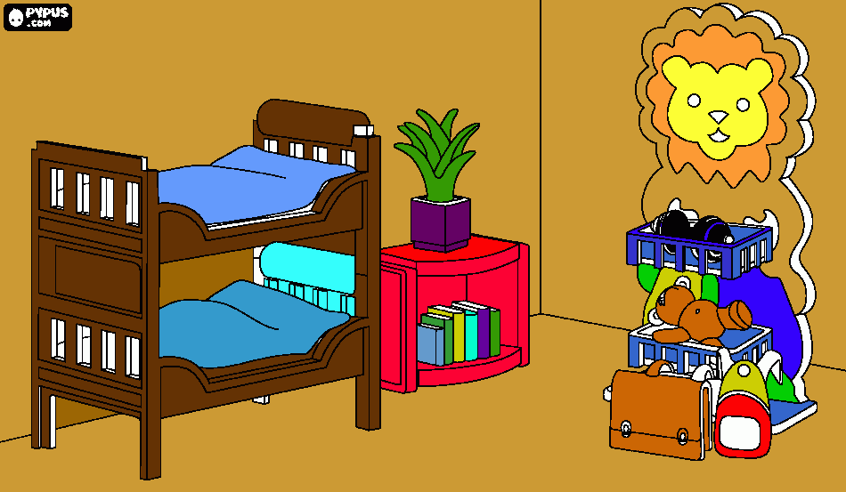 Quarto playmobil para colorir e imprimir