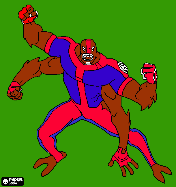 quatro braco supremo para colorir e imprimir