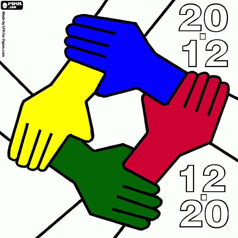 quatro mãos para colorir e imprimir