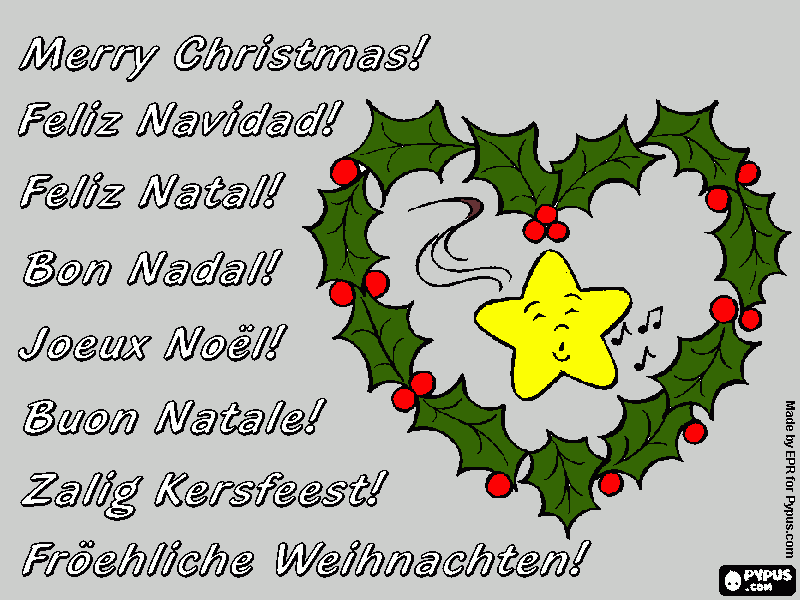 Quirlanda de natal para colorir e imprimir