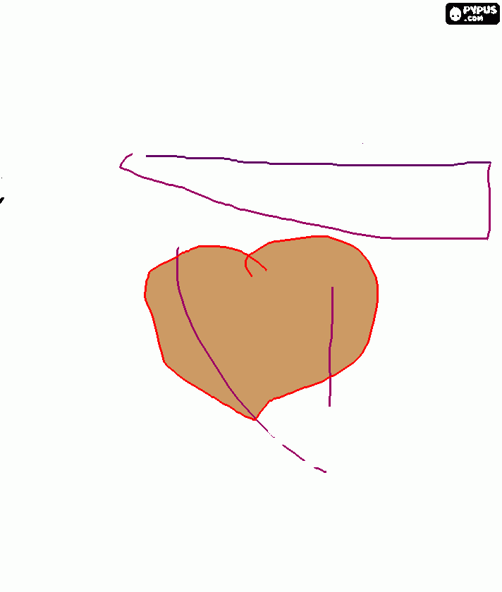 rabisco com coração favelado para colorir e imprimir