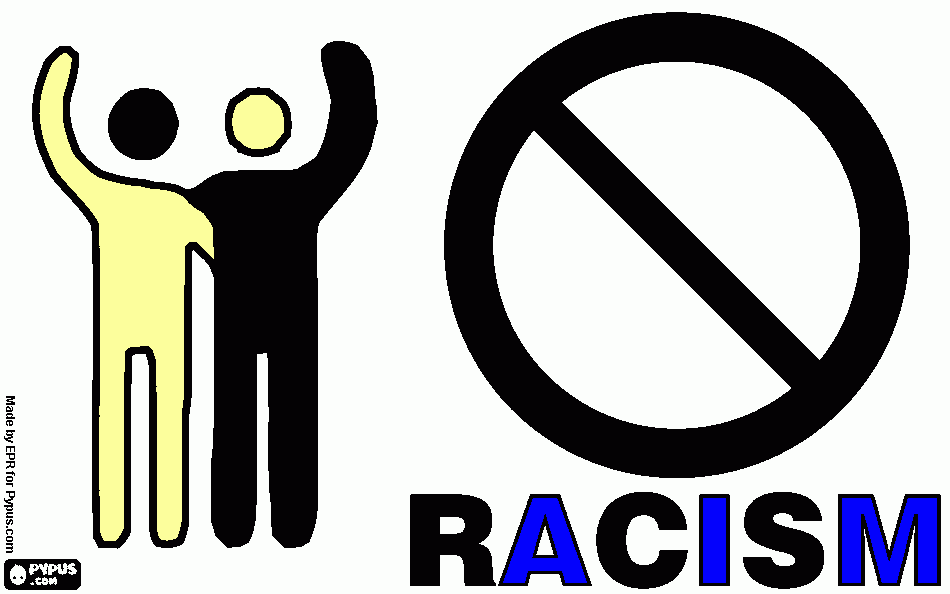 racismo não para colorir e imprimir