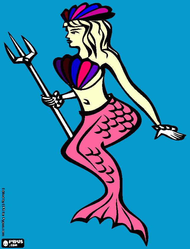 rainha do mar para colorir e imprimir