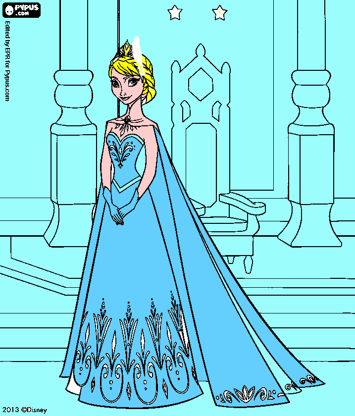 Rainha Elza para colorir e imprimir