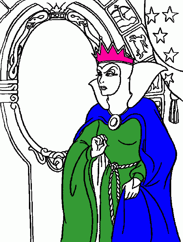 rainha má da branca de neve para colorir e imprimir