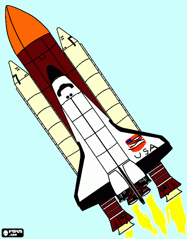 rakete in flug para colorir e imprimir