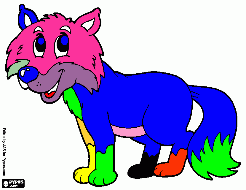 raposa colorida  para colorir e imprimir